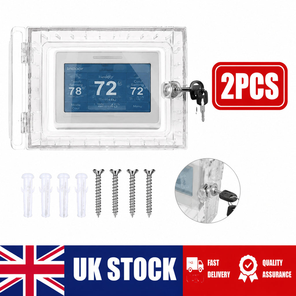 2xLockable Thermostat Cover With Combination Lock Wall Mount For Home Protection
