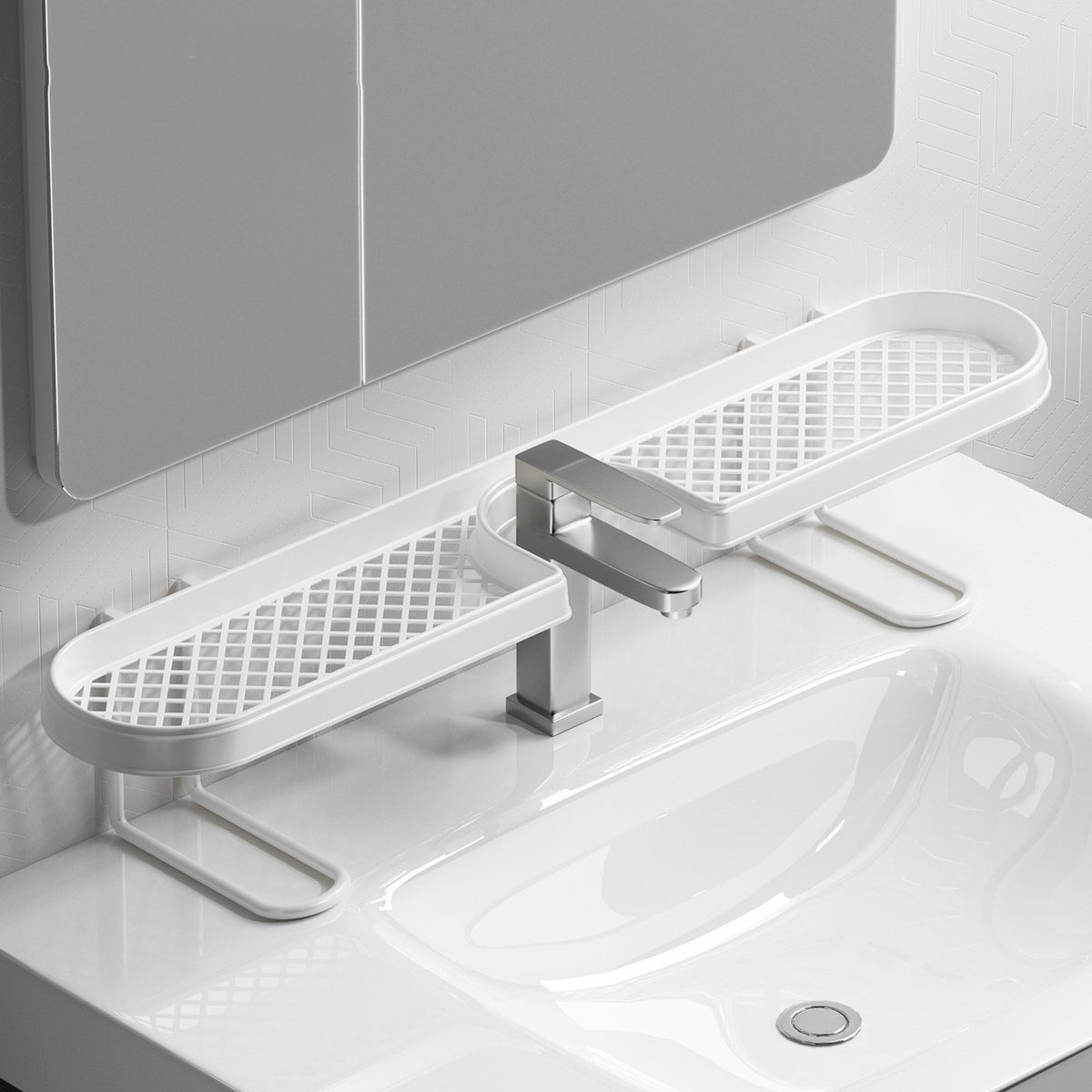 Behind the Faucet Sink Organizer, Thickened Behind the Faucet Shelf Bathroom