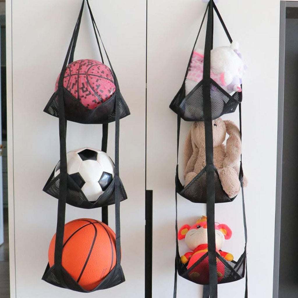 Sports Ball Storage Net for Garage Vertical Sports Equipment Organizer Mesh Bag