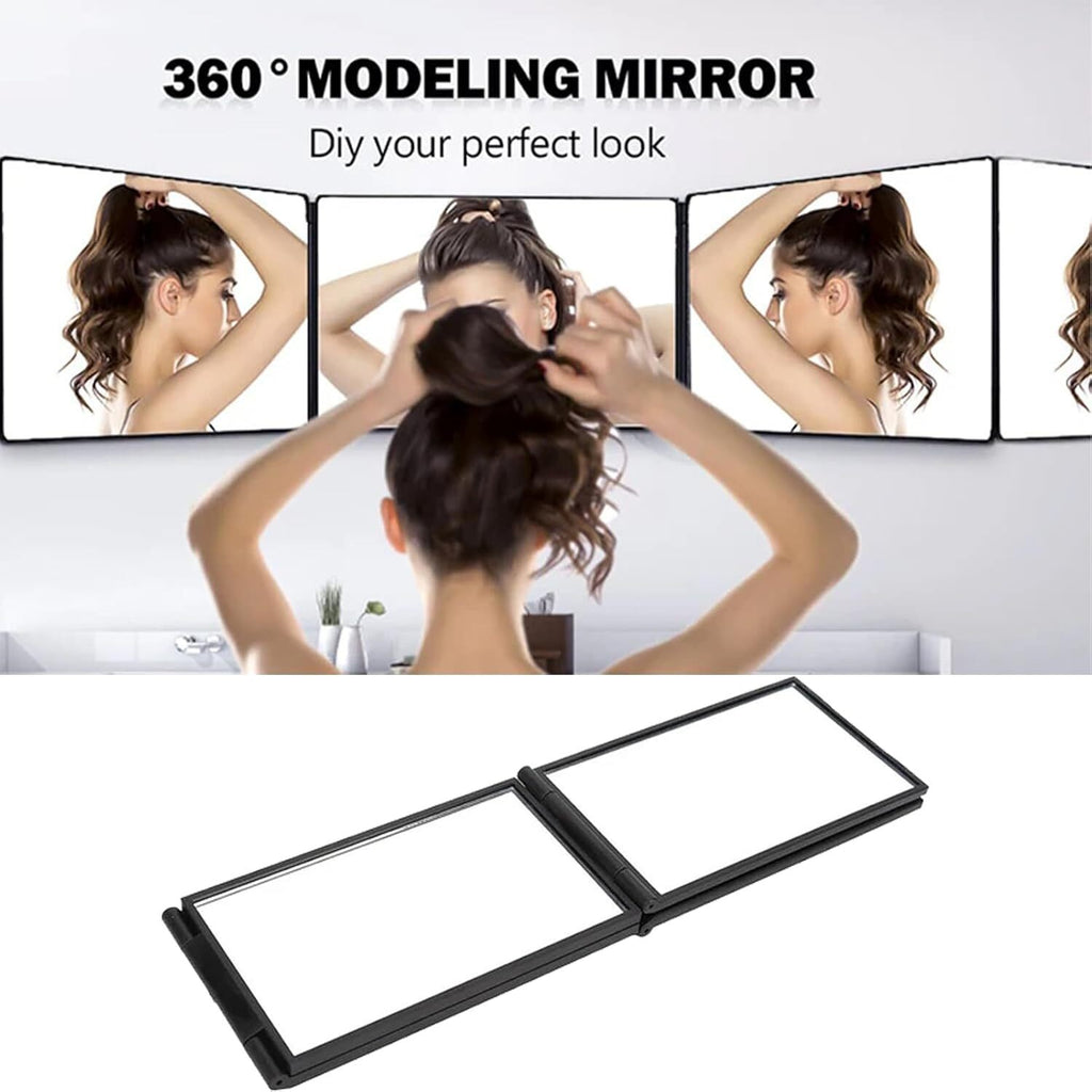 Nishomee Mirror, 4-Sided Folding Mirror, Multi Angle Folding 360 Degree Compact