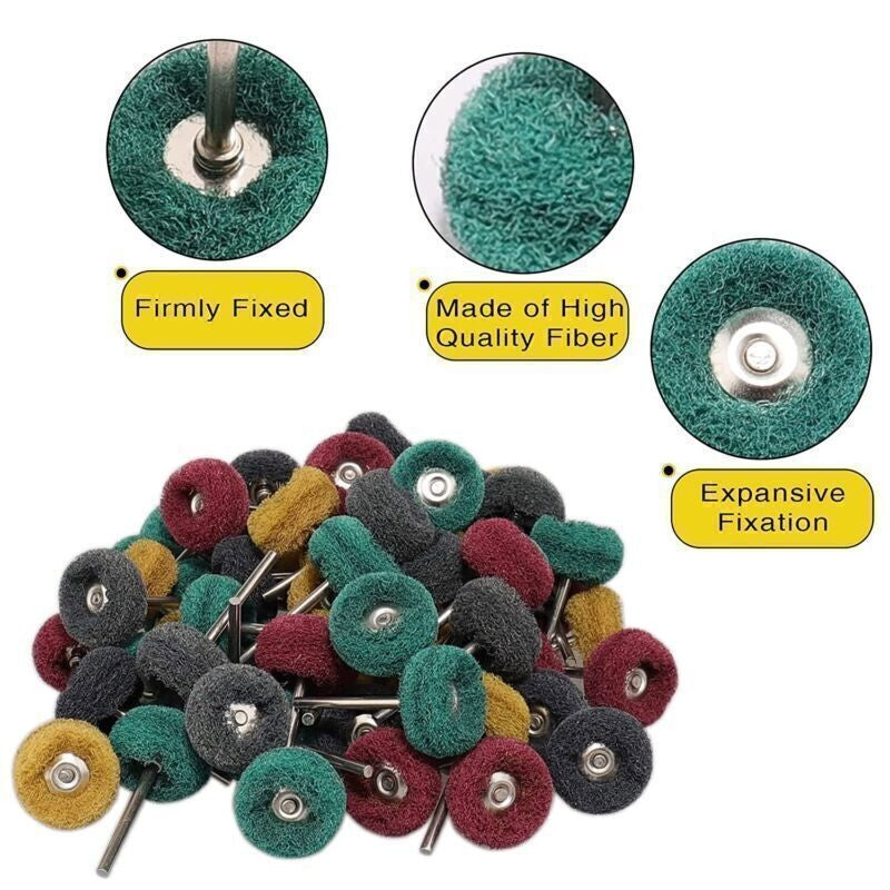 50pcs Abrasive Wheel Brush Buffing Polishing Wheel Dremel Rotary Tool Drill Bit