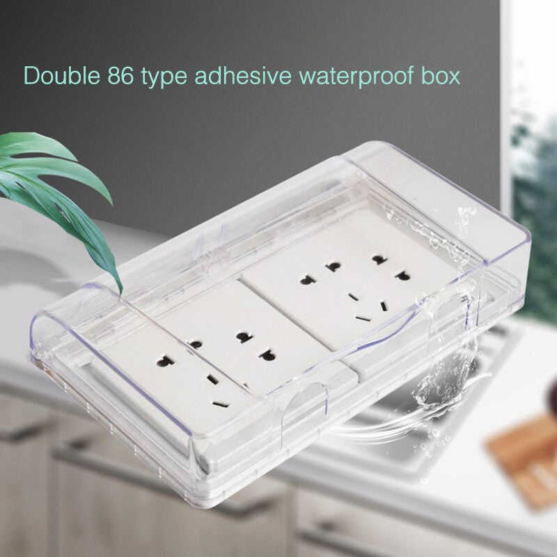 Double Socket Protector Cover 86 Type Waterproof Box Child Safety Electric Plug