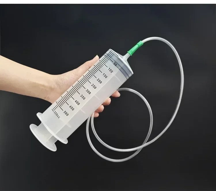 500ml Large Capacity Syringe Reusable Pump Oil Measuring with 1M Clear Tube