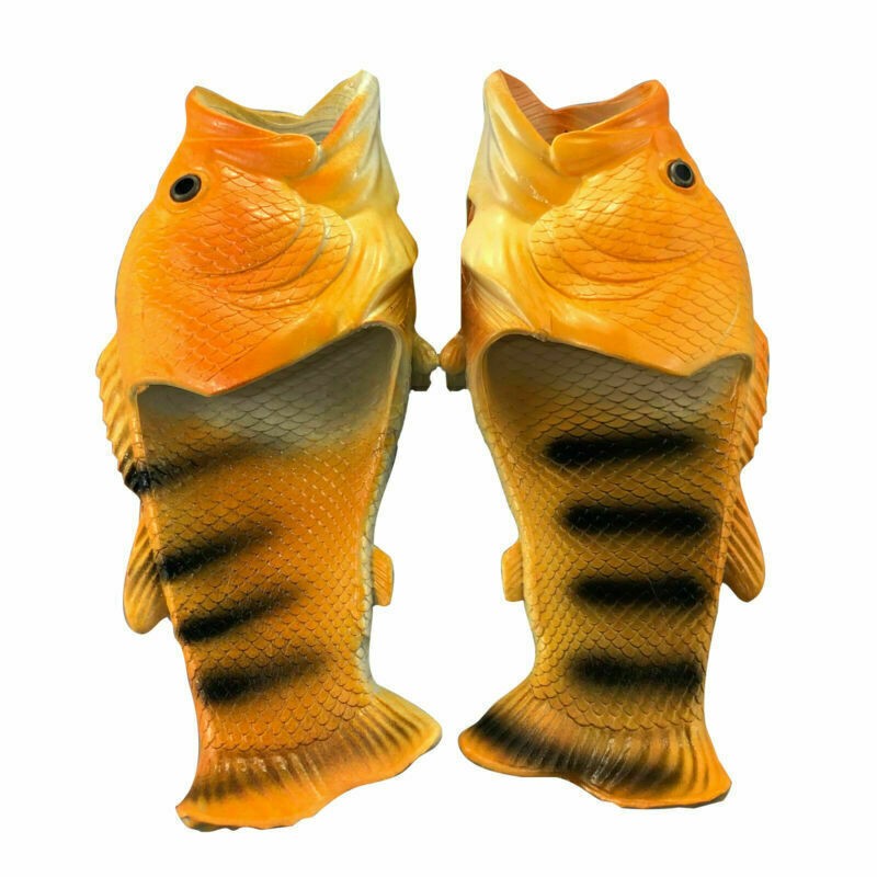 Unisex Funny Fish Shower Slippers Sandals Holiday Beach Flip Flops Slides Shoes