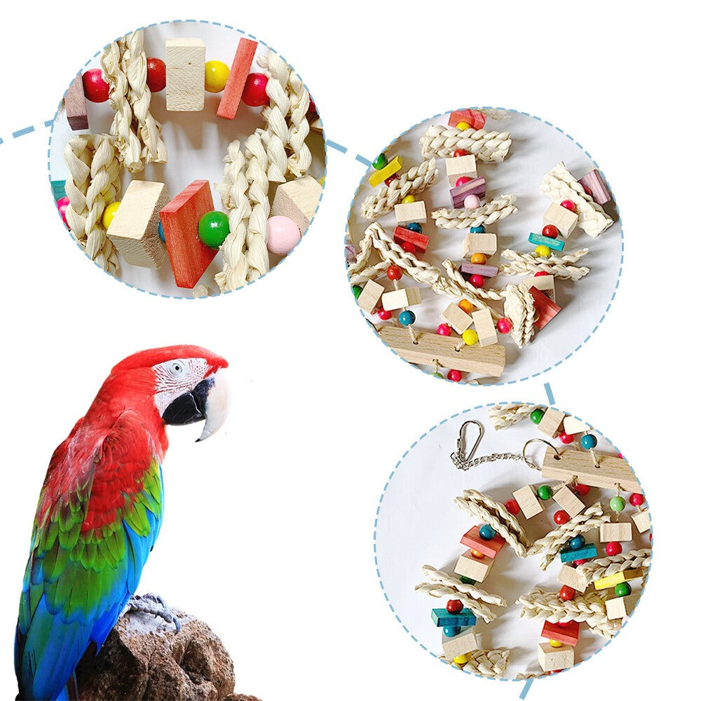 Chewing Biting Toys for Large Parrots – Bird Cage Accessories for Grey Macaws