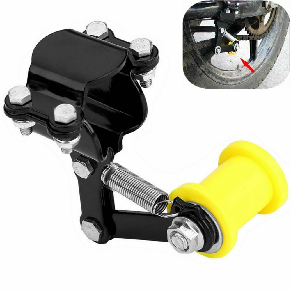 Universal Bolt On Chain Tensioner & Yellow Roller Adjuster Motorcycle Motorbike