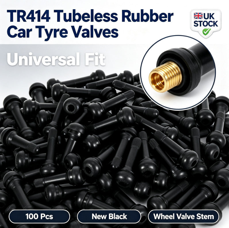 100pcs Tubeless Tyre Valve Stems TR414 Rubber Car Wheel Replacement Valves