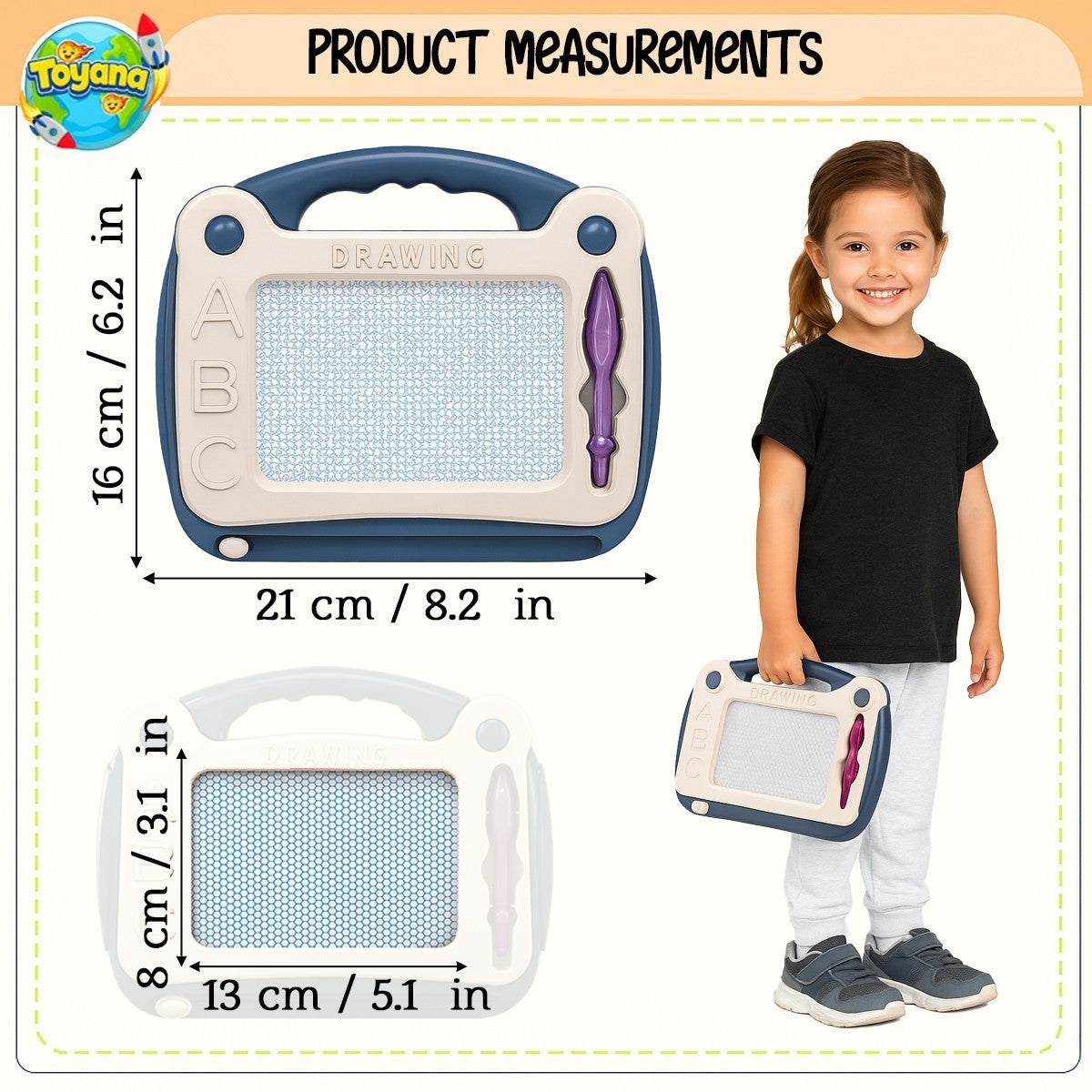 Kids Magic Drawing Board & Magnetic Slate Doodle Pad Early Learning Activity Toy