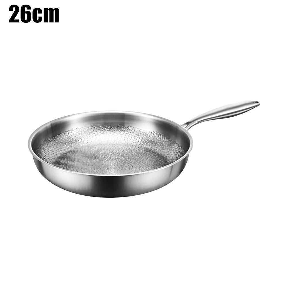 26-30cm Pure Titanium Frying Pan Non-Stick Uncoated Hammered Induction Skillet