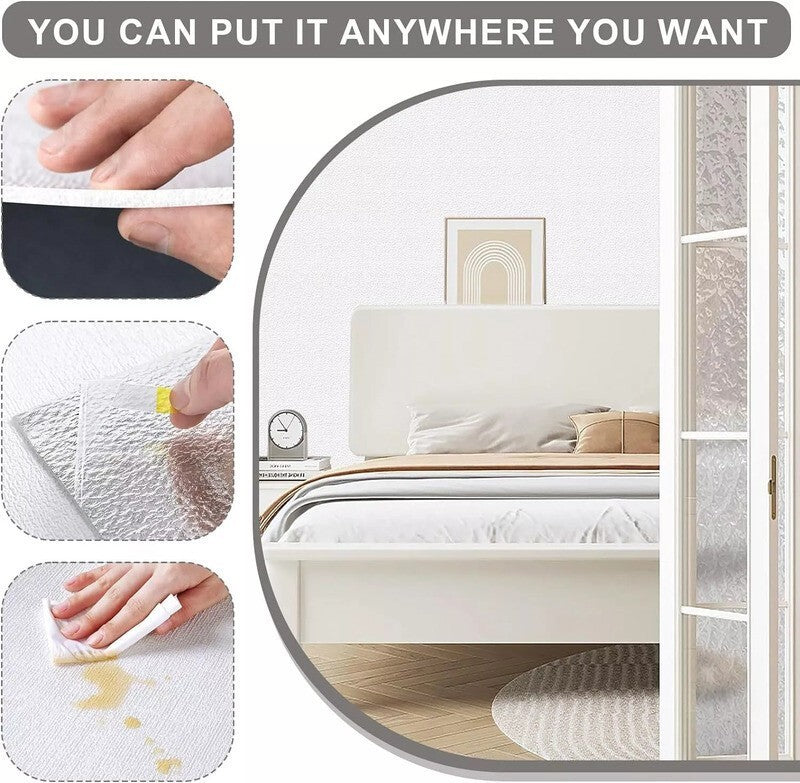 10M Thicken Self-Adhesive Thermal Insulation Linen Wall Sticker Plain Wallpaper