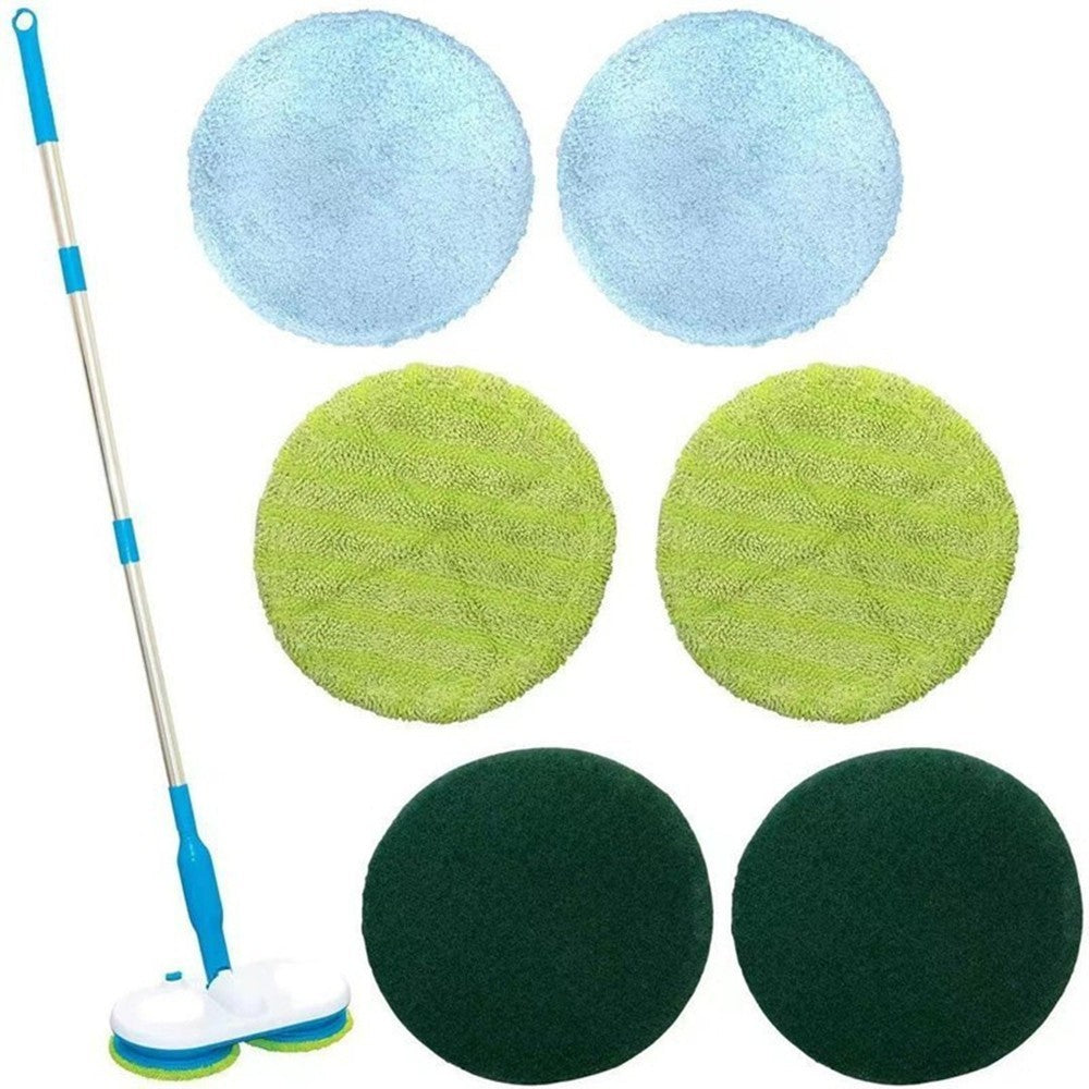 Cordless Electric Floor Mop – Dual Spin Cleaner Kits with Handle Scrubber Tool