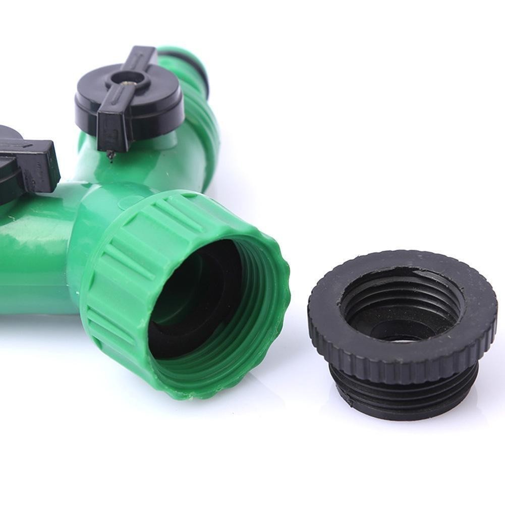 2 Way Double Outside Garden Water Hose Pipe Tap Splitter Dual '' Connector UK