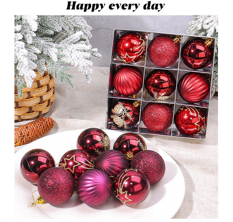 9 x 60mm Luxury Premium Glitter Baubles Christmas Tree Decoration Bauble XMAS