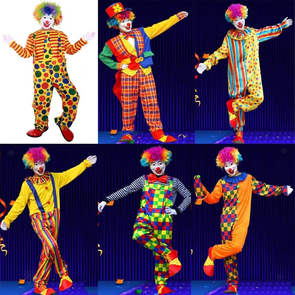 Adult Clothes Clown Costume Colorful Fancy Dress -  Clown Outfit Party