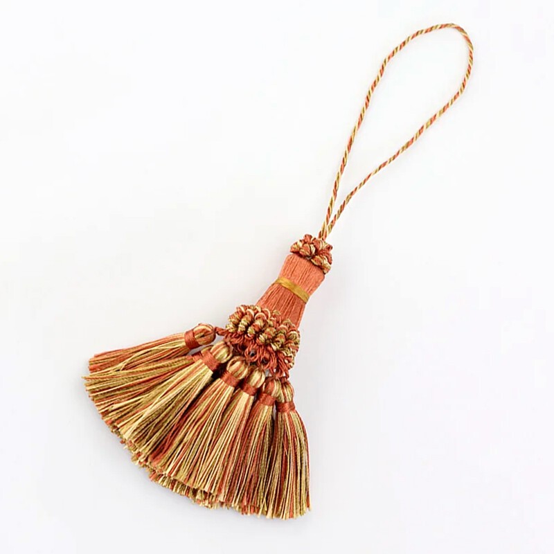 2Pcs 12cm Ice Silk Tassel Pendants Trim Crafts Keyring Jewelry DIY Accessories