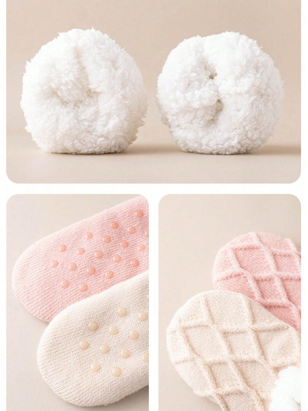 Warm Fluffy Winter Slipper Socks Non Slip Fleece Lined Women Men UK