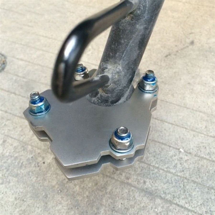 Stainless Motorcycle Side Kickstand Stand Foot Mount Extender Pad Universal New