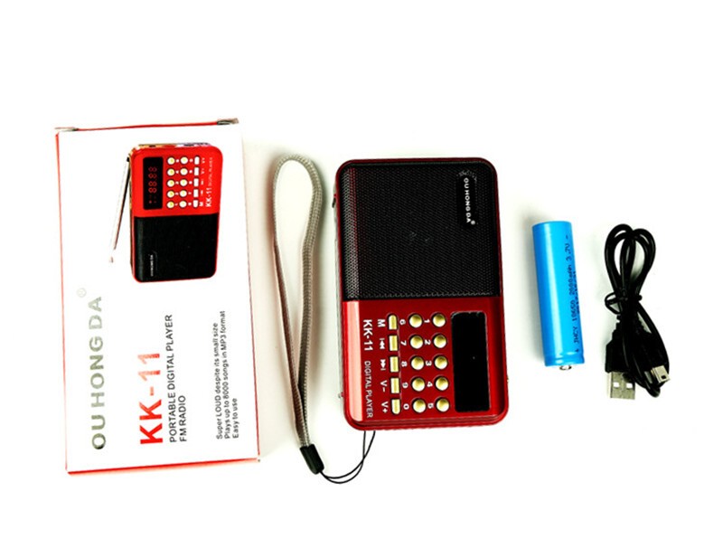 Rechargeable Mini Digital Portable Radio USB FM MP3 Music Player SD Card Speaker