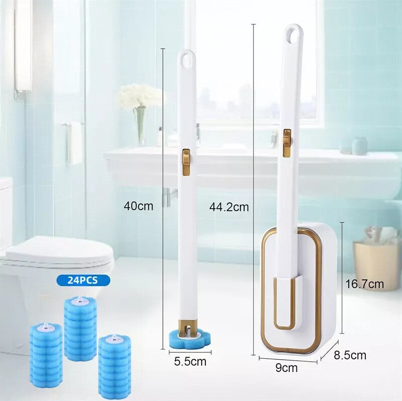 DISPOSABLE TOILET BRUSH SET TOILET BOWL CLEANING SYSTEM CLEANERS WITH REFILLS UK