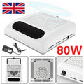 80W Nail Dust Collector Machine Nail Vacuum Dust Extractor Suction Fan UK Plug