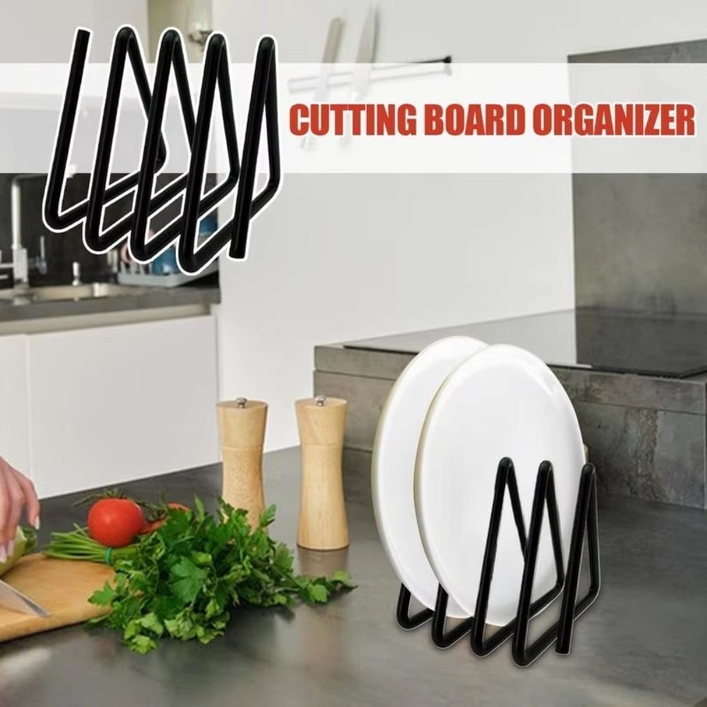 Divided Chopping Board Organizer 4-Slot Kitchen Storage Rack