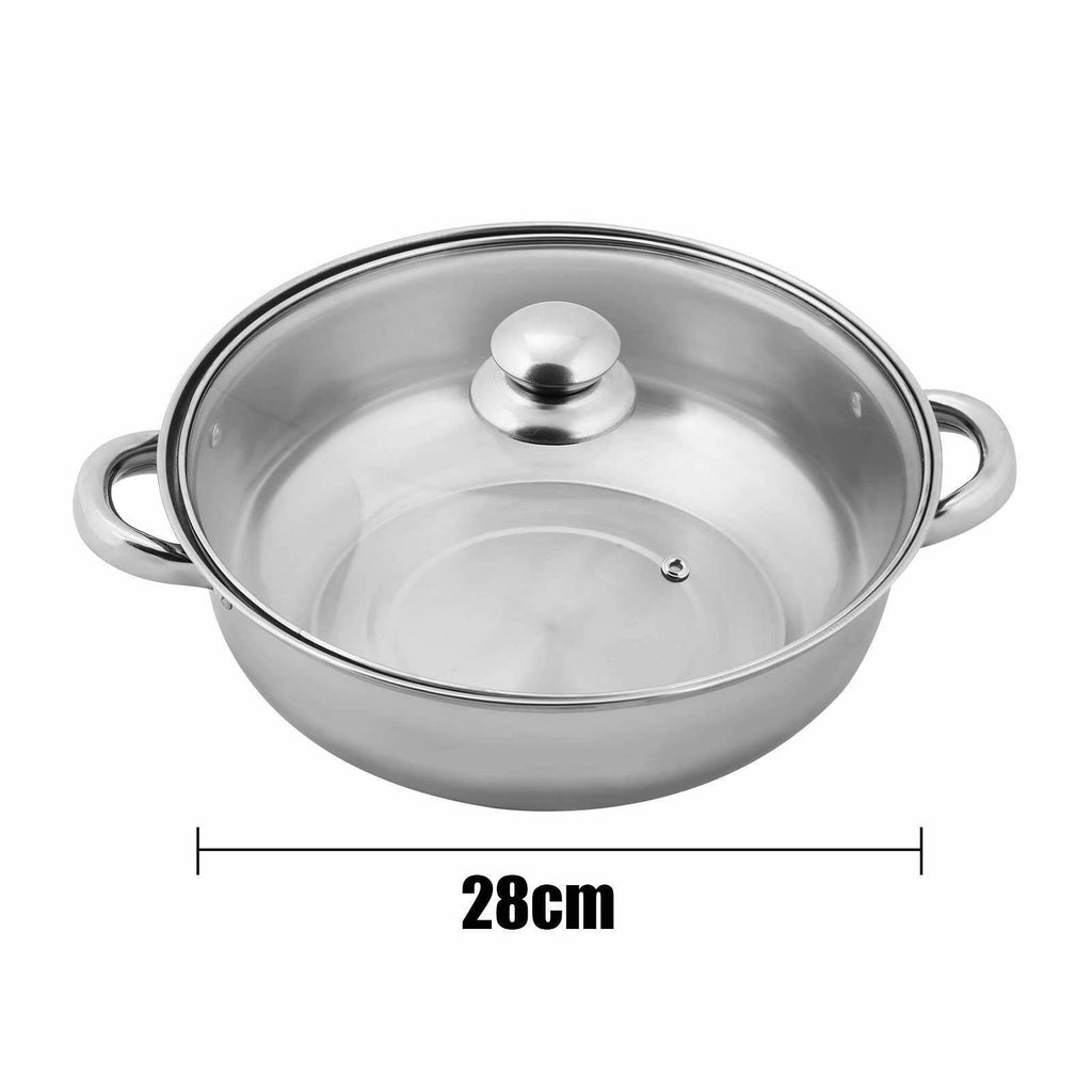 3 Tier 28CM Stainless Steel Steamer Pot Set 3PC Cookware With Glass Lids