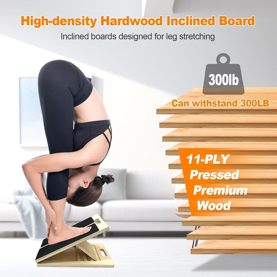 Foldable Wooden Calf Incline Slant Board Yoga Workout Leg Stretcher UK