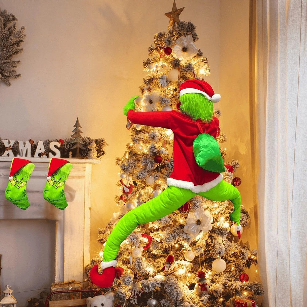 Christmas Grinchs Decor Bendable Arms & Legs, for Home Tree Wall Outdoor Decor