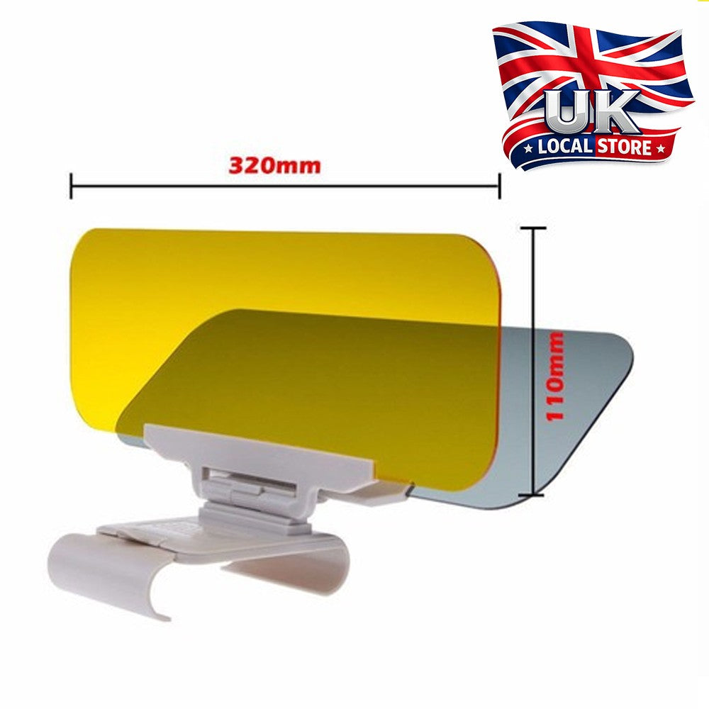 Car Sun Visor Shade Extender Clip on Day and night anti-glare mirror UK NEW