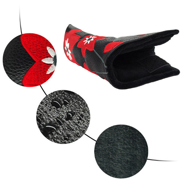 PU Leather L-Shaped Mallet Putter Cover Golf Putter Head Covers
