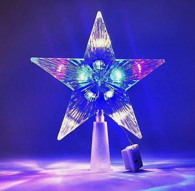 Christmas LED Light Tree Topper Star, Xmas Holiday Tree Decoration Star Light