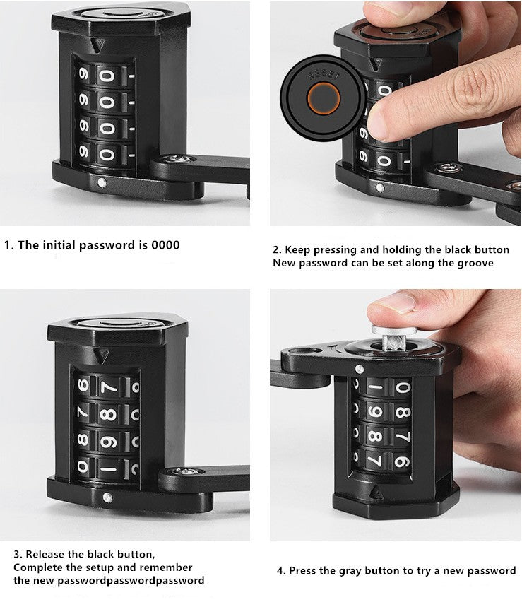 Titanguard Foldable Bike Lock 4 Digit Combination Anti Theft Security Chain Lock