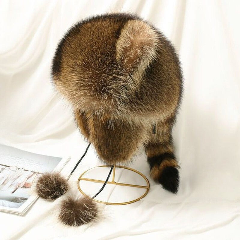 Lady Warm Long Furry Hat Trapper Hat Faux Fur Outdoor Ski Hat Ear Flap Winter UK