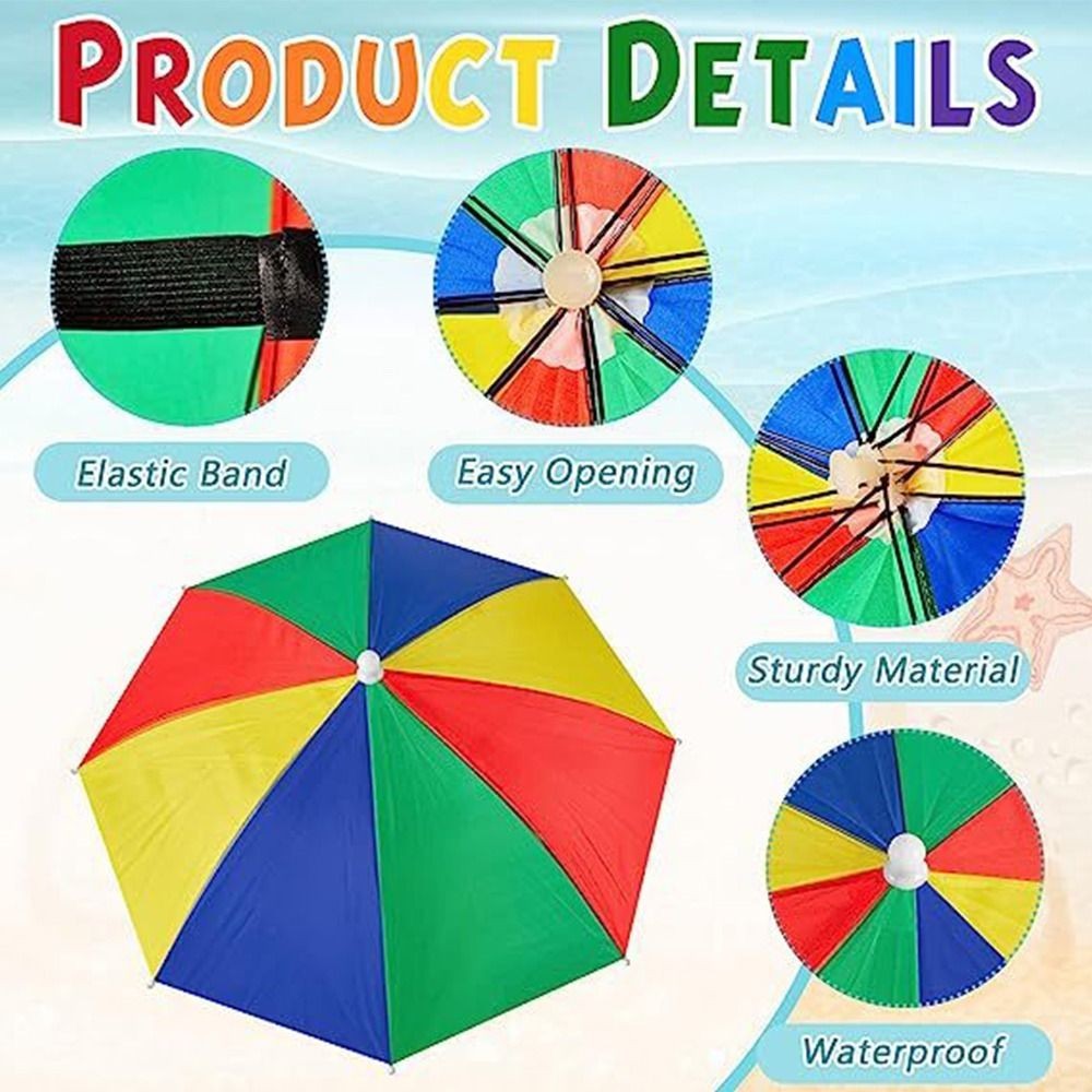Adults/Children Windproof Rain Gear Sunshade Head Hats New Head Umbrella Hat