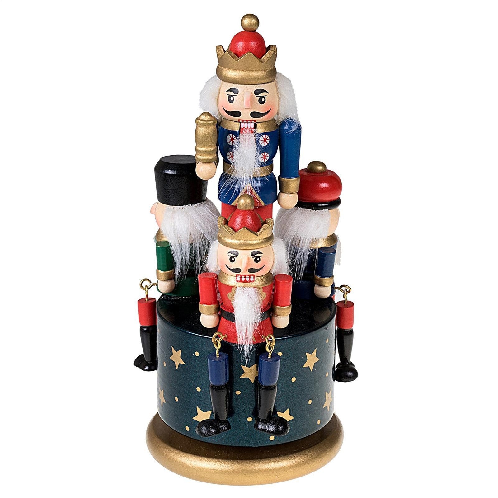 Christmas Music Box Funny Nutcracker Musical Box Hand-painted Rotating Octave Bo