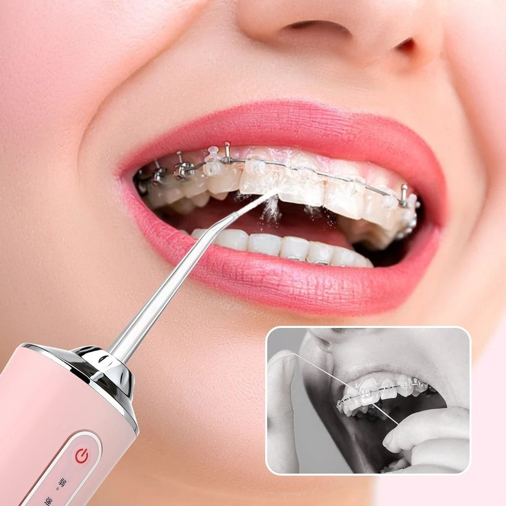Cordless Dental Water Flosser with Jet 4 Tips Floss Oral Cleaner Irrigator Teeth