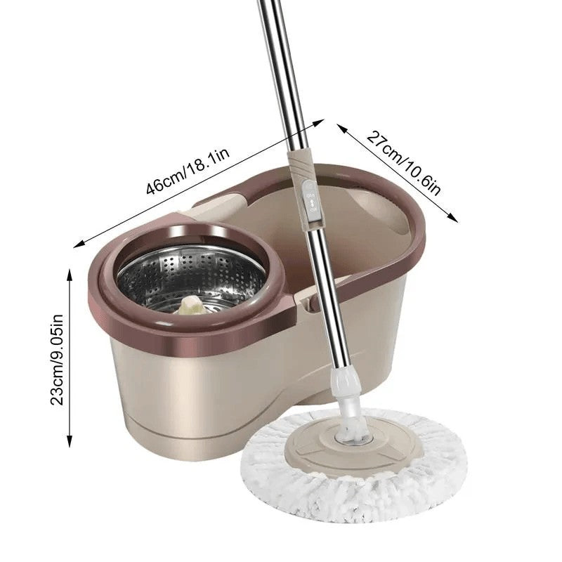 Spin Mop Set with Bucket & Built-in Wringer - Microfiber Floor Mop for Home