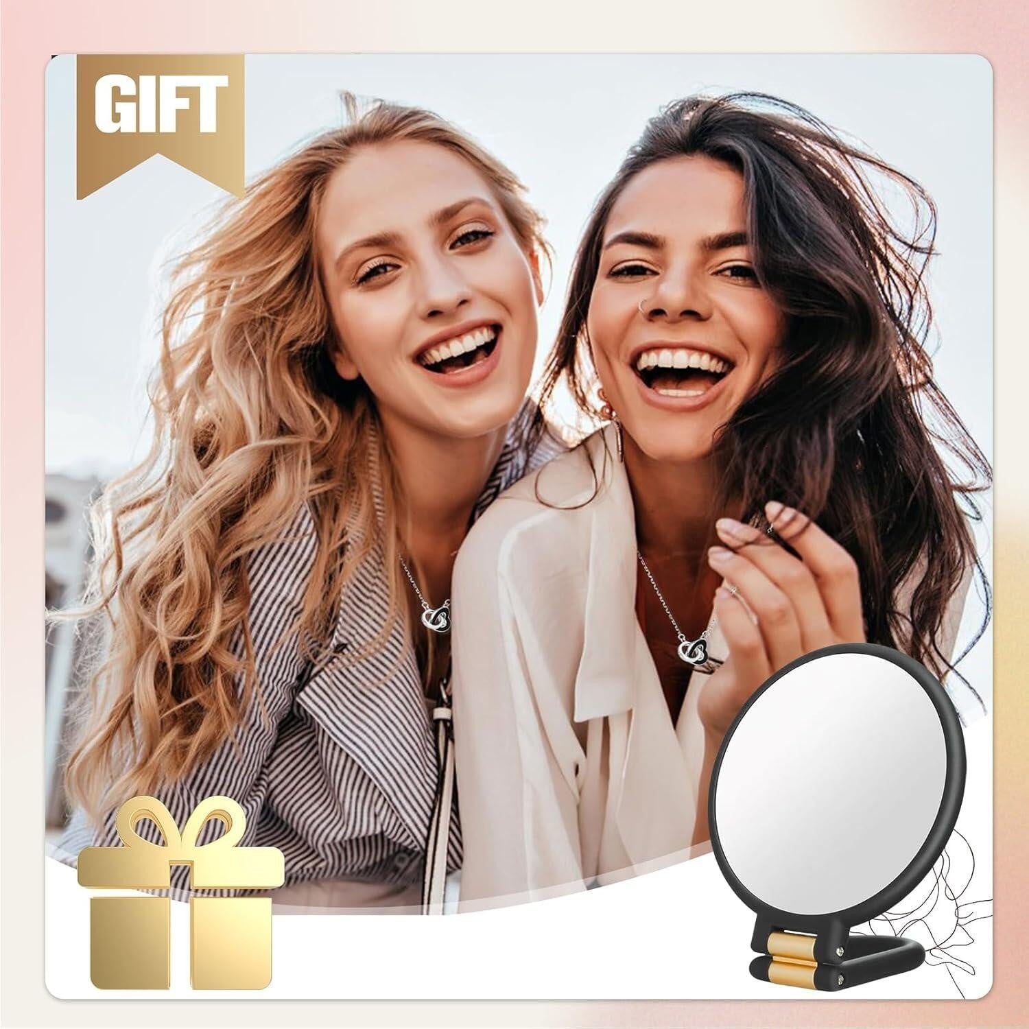 50x Magnifying Makeup Mirror Portable Double-Sided Mirror Adjustable Handle PN