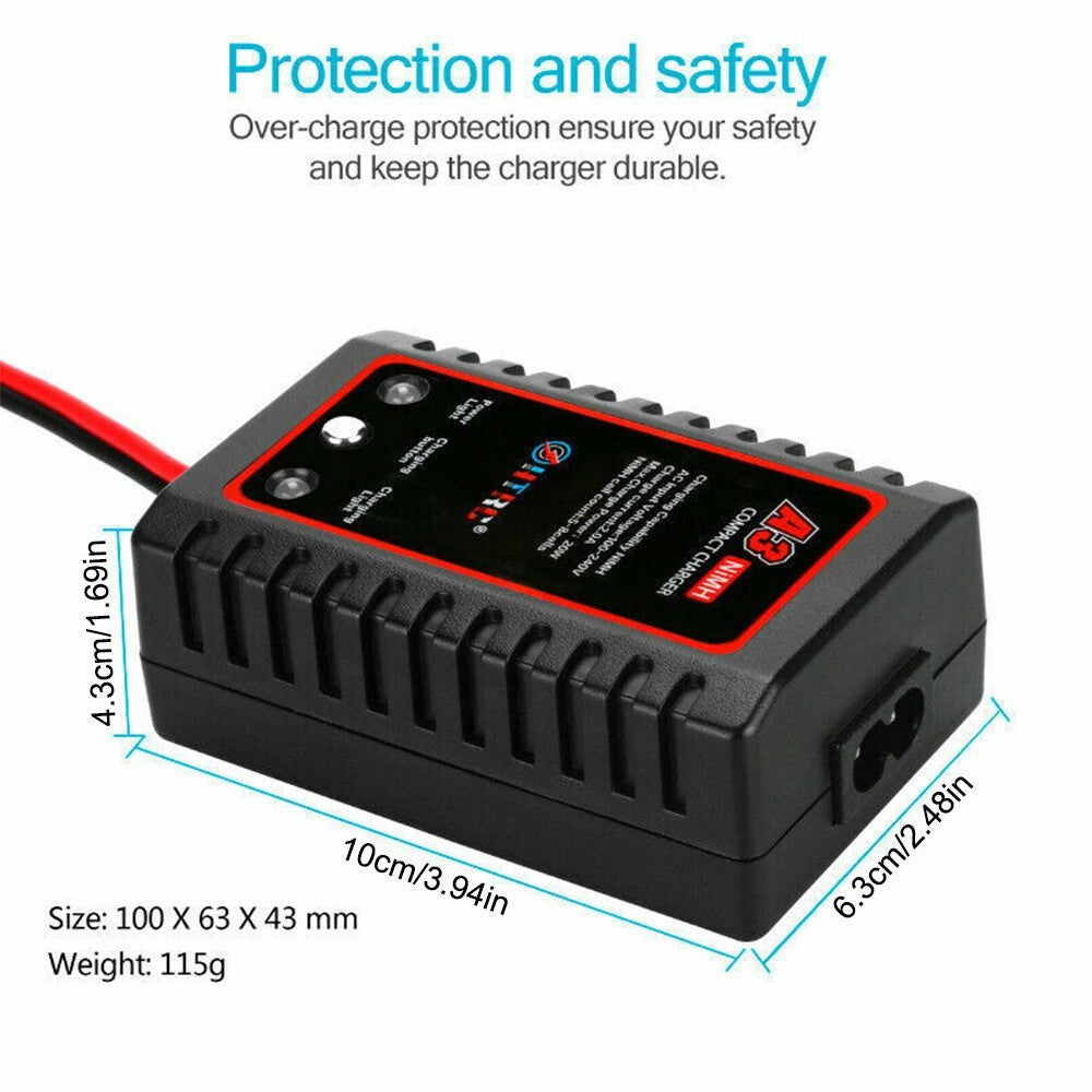 2A 20W NiMH Battery Charger 7.2V-9.6V Fit Tamiya RC Vehicle Battery Pack