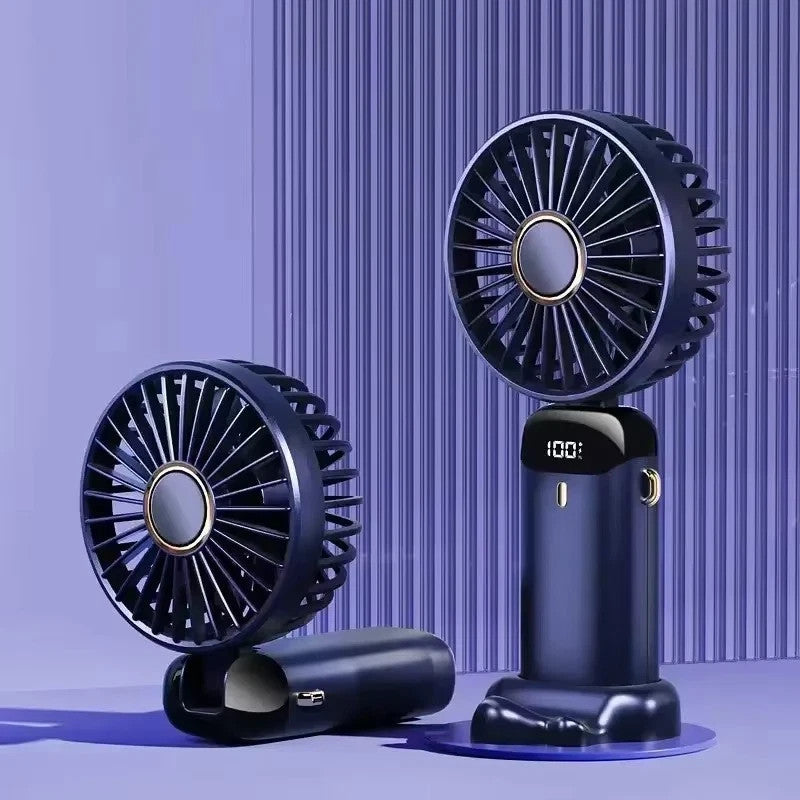 5-Speed Mini Handheld Fan Portable Fold Desk Cooler Cooling USB Rechargeable