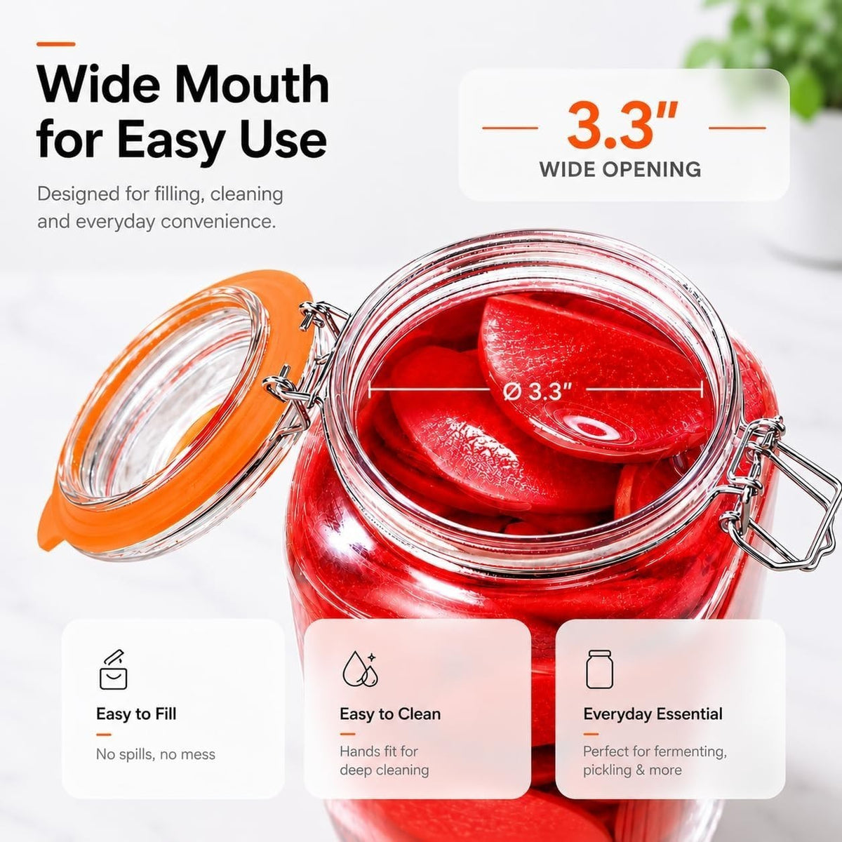 1.5L Glass Fermentation Jars Pack of 2 with Airlocks and Glass Weights, Complete