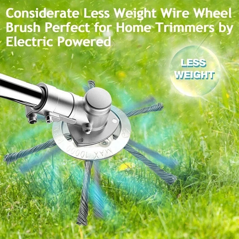 6" Grass Strimmer Head Trimmer Brush Steel Wire Wheel Garden Weed trimmer Tools