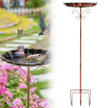 Retro Iron Bird Bath Feeder 5-Pronged Base Metal Bowl Freestanding Birdbath