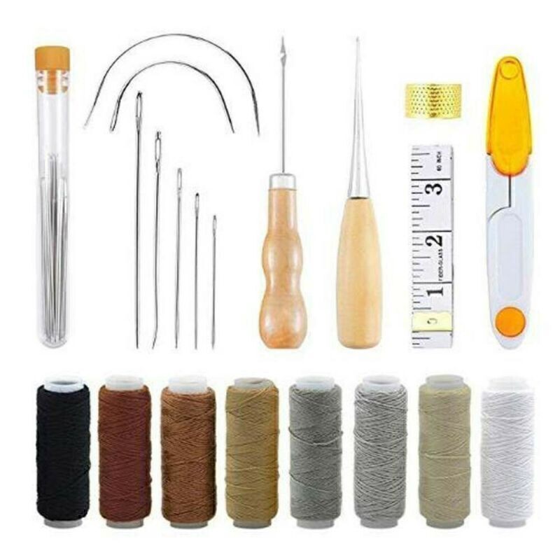 29× Upholstery Carpets Leather Sofa Canvas Repair Hand Sewing Needles Thread Kit