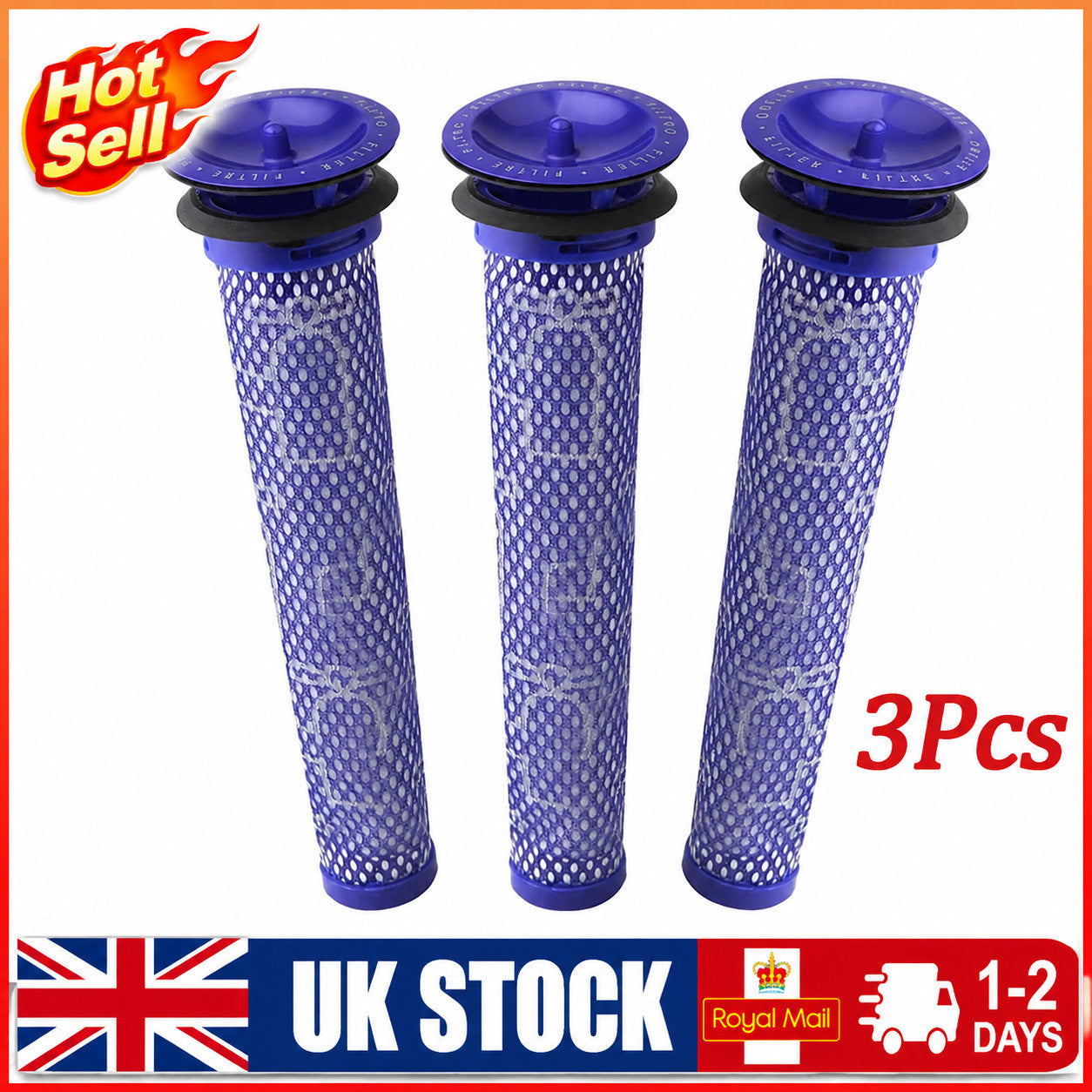 3xFor Dyson V6 V7 V8 DC58 DC59 Washable Pre Motor Filter Animal Vacuum UK Seller
