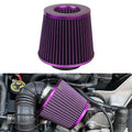 3" 76mm High Flow Inlet Cold Air Intake Cone Replacement Dry Air Filter Purple