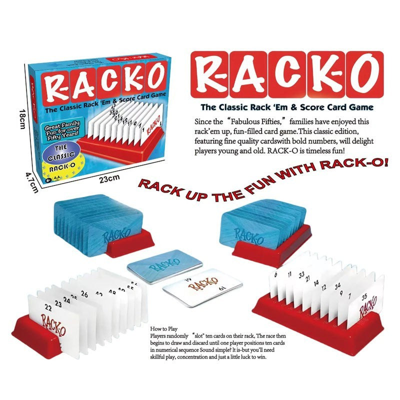RACK-O Card Game - Family Game Night Kids 8+ & Adults - Retro Classic