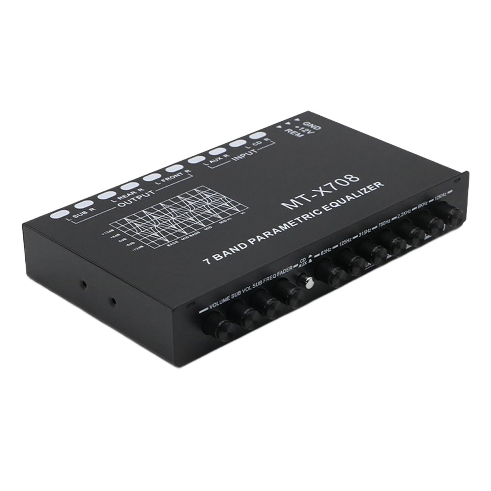 7 Band Car Equalizer Front Rear + sub Output Car Graphic Equalizer Amplifier