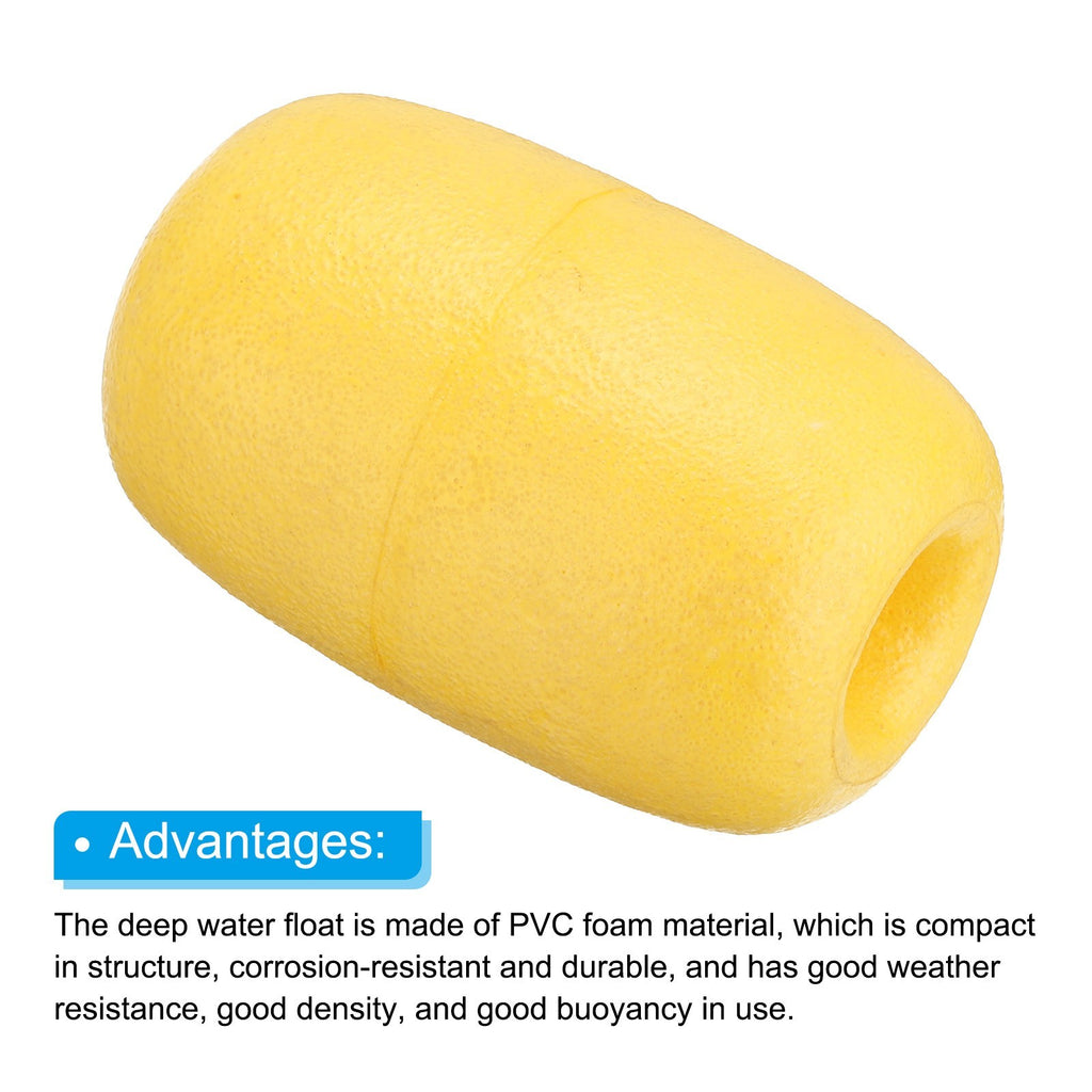 4.33" x 2.76" Rope Float Buoy 6 X 270g Deep Water Floats Rope Float Buoy, Yellow