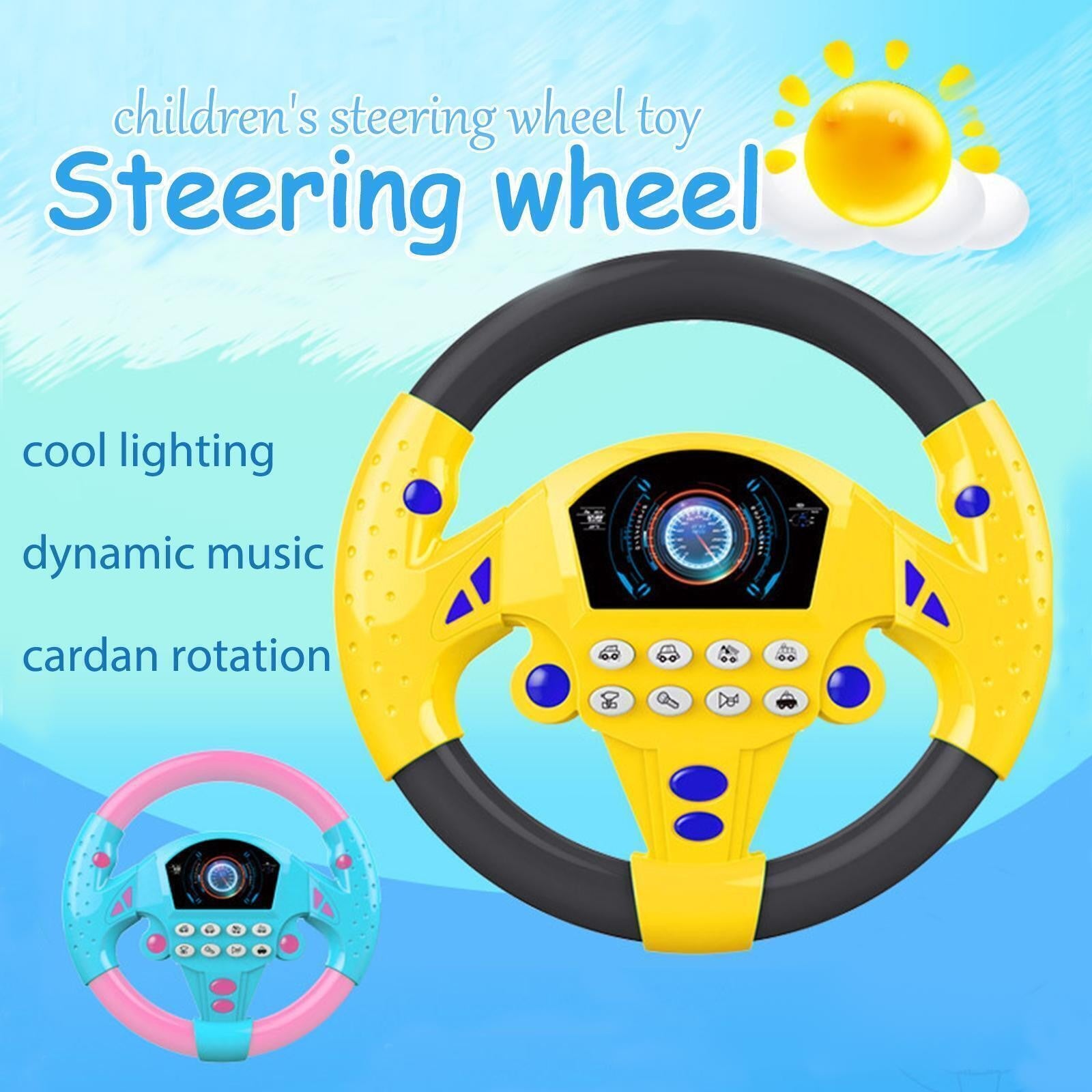 Toy Car Controller Kids Steering Wheel Toys Simulated Sound Driving Pretend Play
